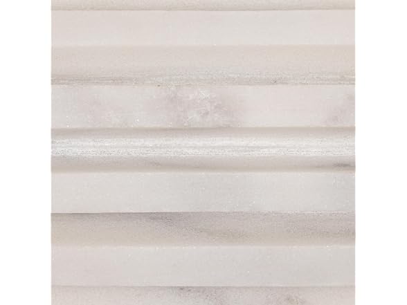 Bloomingville White Marble Candleholder, 4.5-Inch Round