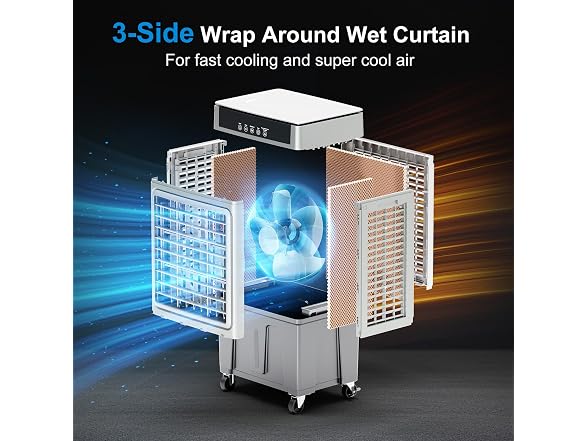 Slkdrft Windowless Swamp Cooler, 3 in 1 Evaporat