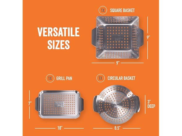 Yukon Glory 3-Piece Mini Grill Basket Set
