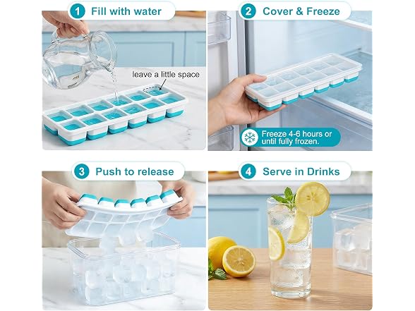 NFK Ice Cube Tray with Lid & Bin
