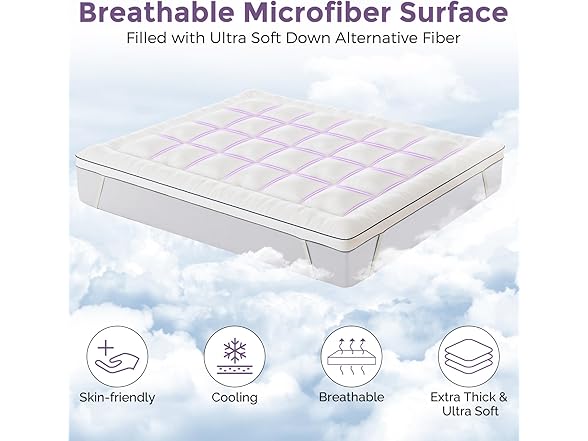 IULULU Pillow Top Mattress Topper, Full