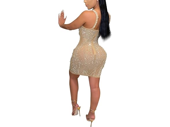 Aro Lora Women (XL) Sexy Sleeveless Glitter Dress