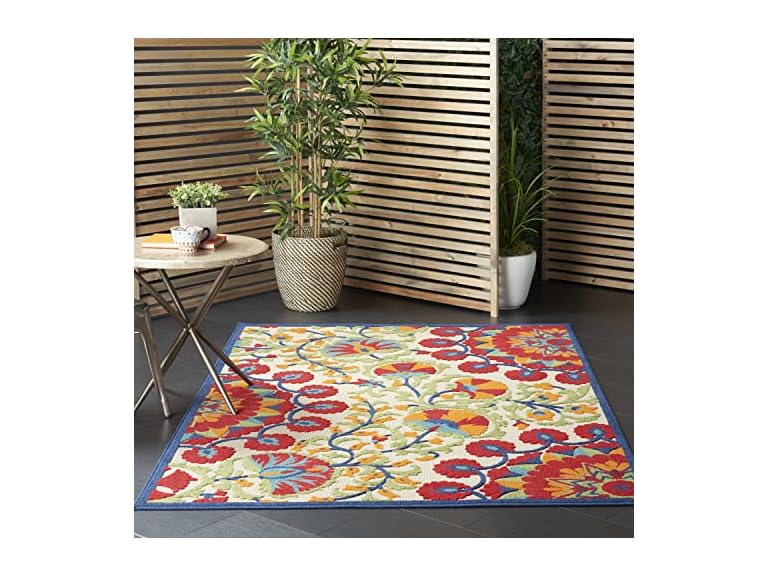 Nourison Aloha Red Multicolor 5'3"x7'5"
