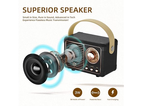 2BOOM Mini Bluetooth Retro Speaker