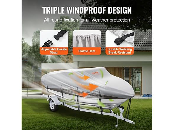 Boat Cover, 17'-19' Trailerable Waterproof Boat