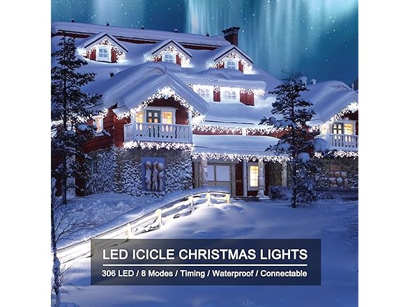 Brightown Icicle Christmas Lights Outdoor, 40Ft