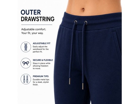 6Pk Womens Fleece Joggers w-Zip Pockets