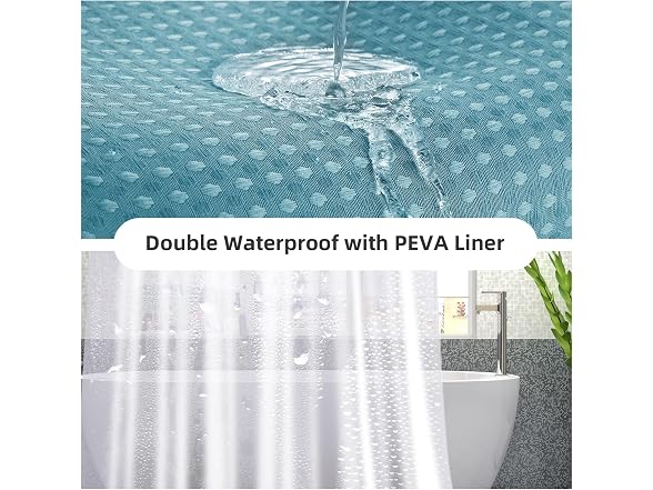 LaCyan Waterproof Waffle Shower Curtain
