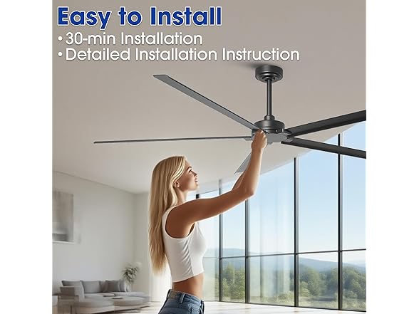 Parrot Uncle 72 Inch Large Ceiling Fan -Choose Color