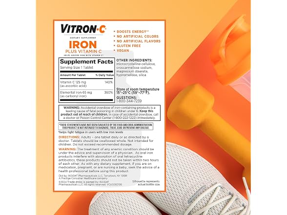 VitronC Iron Supplement Vitamin C 60ct