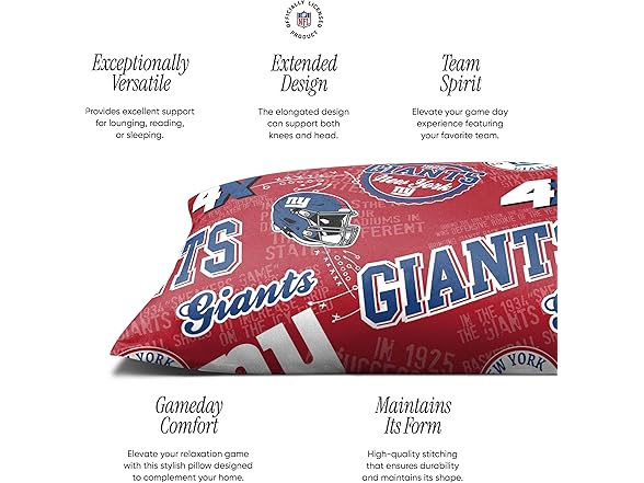 NEW YORK GIANTS Plush Body Pillow