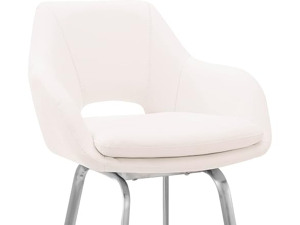 Armen Living Aura White Swivel 30" Bar Stool-Set of 3