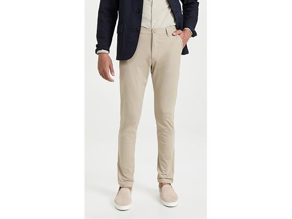 Rhone Men's Slim Commuter Pants, Khaki,