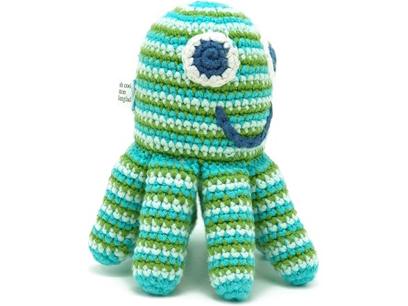 Gigamic PEBBLE Green Octopus Rattle, 1