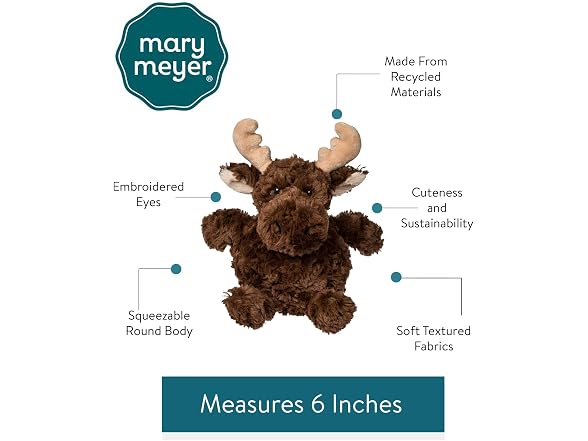 Mary Meyer Stuffed Animal 6-Inches, Moose