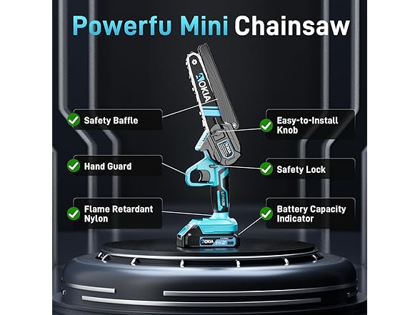 Mini Chainsaw, 20V Cordless 6 Inch Electric Handheld Chainsaw