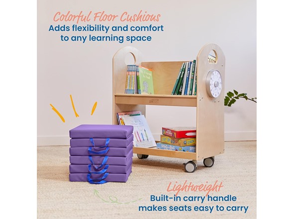 ECR4Kids SoftZone Floor Cushions, Square
