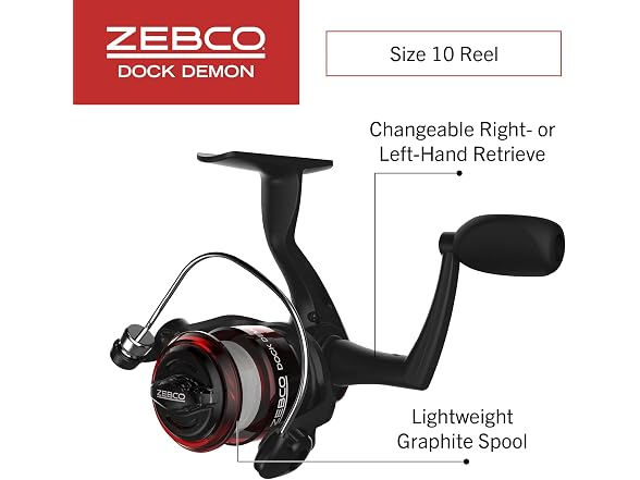 Zebco Dock Demon Spinning Reel and Fishing Rod Combo