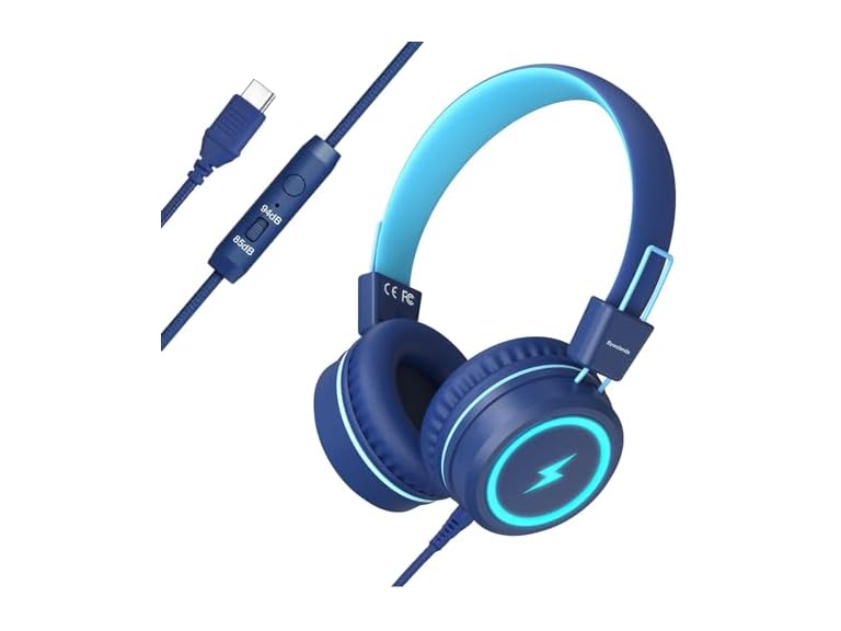 Bywulanda Kids Headphones with LED Lights