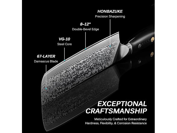 KYOKU 7" Damascus Blade Nakiri Knife