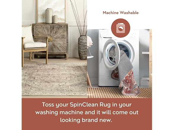 nuLOOM 8x10 Washable Rug Brielle Grey