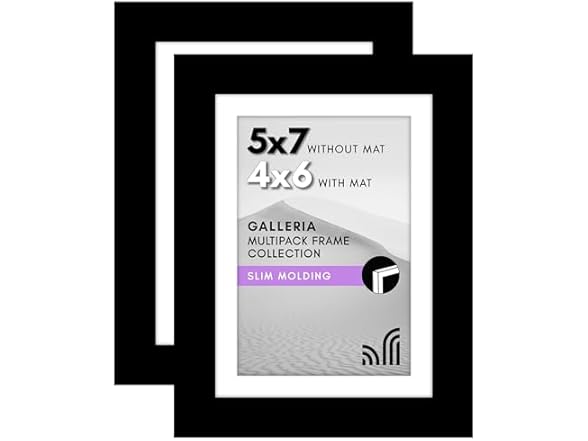 Americanflat 5x7 Picture Frame Set of 2 Black