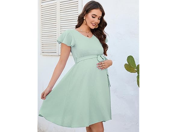 ClearFlower Maternity Dress Green (M)