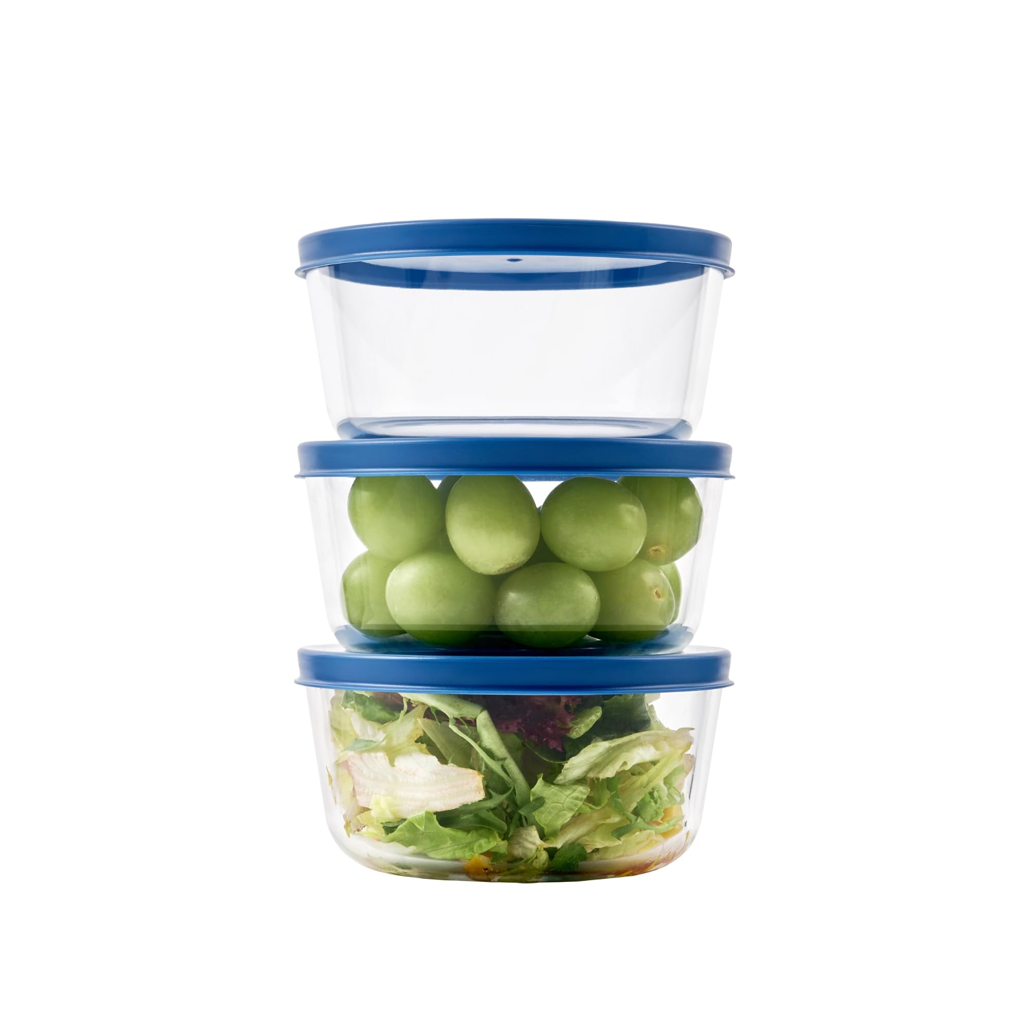 6-Piece Glass Food Storage Containers Set Deep Navy - Gallery 2