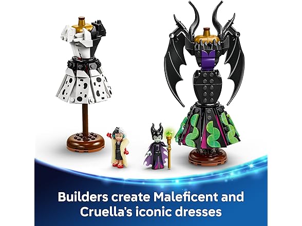 LEGO Disney Villains Maleficent and Cruella De Vil Dresses
