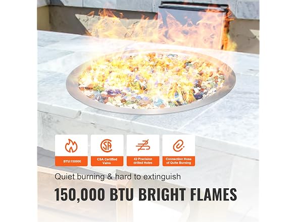 18 inch Round Stainless-Steel Fire Pit Burner