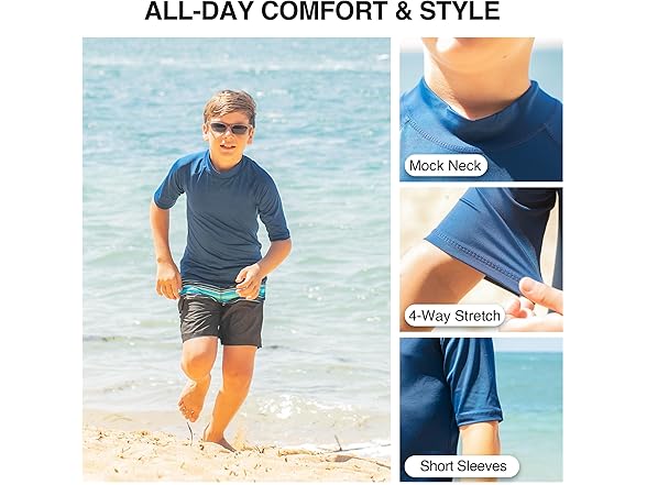 Kanu Surf Boys Boys' Fiji UPF 50+ Sun Rashguard