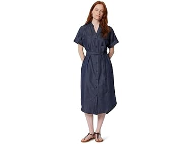$9.99, Was $32.90, 69% Off! Amazon Essentials Women SS Button-Down Dress w/ Belt dealfomo