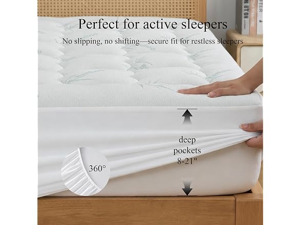 Luxe Linen Bamboo Pillow Top Topper
