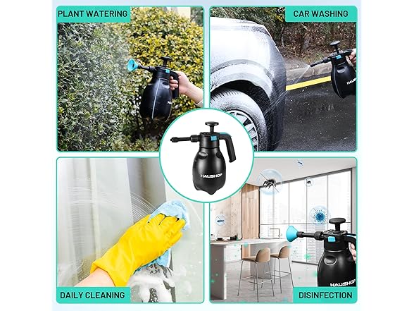 HAUSHOF Hand Pump Sprayer 1/2 Gallon Blue Green