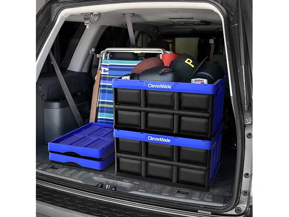 CleverMade CleverCrates 62 Liter Collapsible Bin- Royal Bl