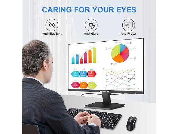 SANSUI Monitor 22 inch 1080p FHD 75Hz Computer Monito