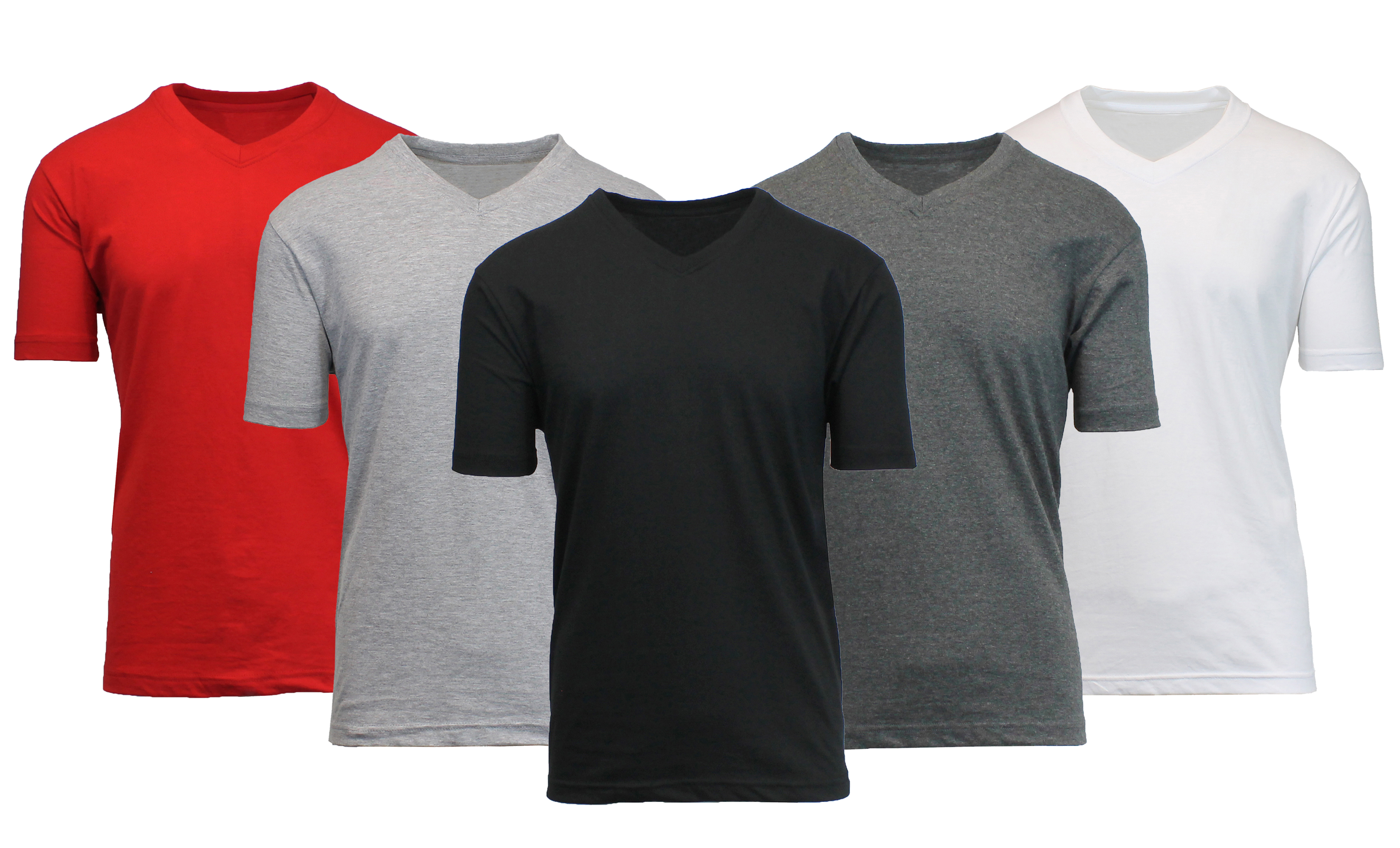 (6 Pack) Men's S/S V-Neck Classic Tee - Gallery 7
