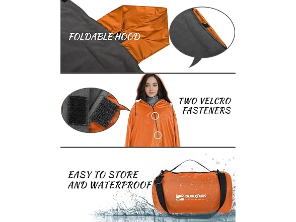 DUKUSEEK Waterproof Stadium Blanket Orange