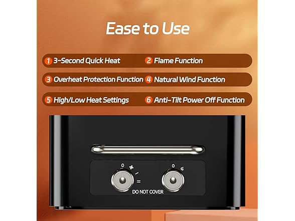 Feculs 3-IN-1 Electric Fireplace Heater
