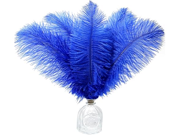 Lamar 20pcs 10-12'' Blue Ostrich Feathers for Decorating