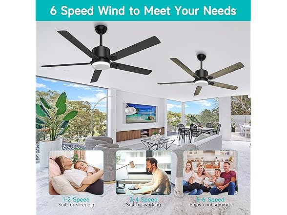 BECLOG Obabala 60" Ceiling Fan with Light