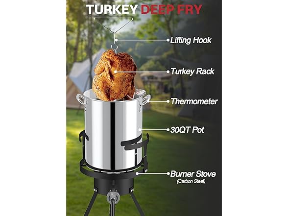 30QT Stainless Steel Turkey Fryer | Boiler