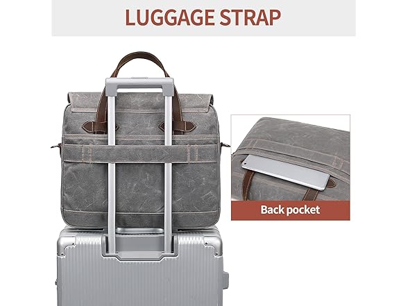 BOVIP 15.6" Canvas Messenger Bag, Gray
