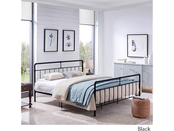 Christopher Knight Sally King Iron Bed, Black