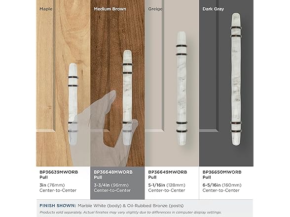 Amerock Amerock | Cabinet Pull | Marble White| 3-3/4 inch
