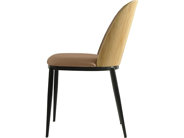 LeisureMod TCNW18BR2 Tule Dining Chair Natural Wood