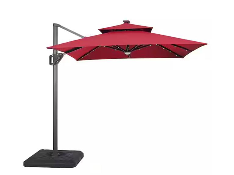 Parrot Uncle LA-A030RD+BASE Large Outdoor Patio Umbrella w