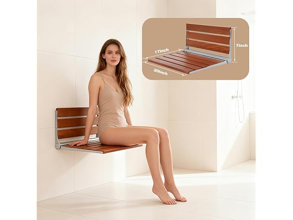 20" Folding Shower Seat Wall Mounted