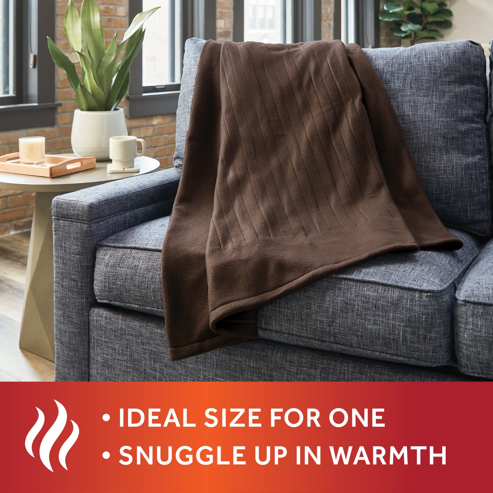 Sunbeam Heated Personal Throw - Walnut - Gallery 18