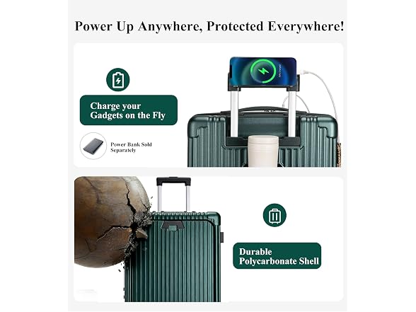 feilario Hardside Carry-On, USB Port